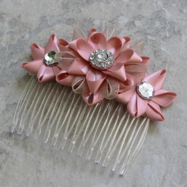Blush Hair Accessory, Pink Flower Hair Comb, Blush Pink Wedding, Blush