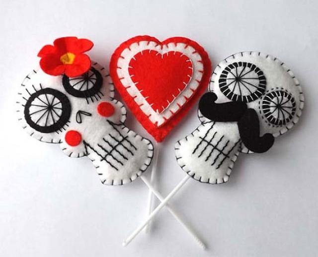 Day Of The Dead Wedding Cake Toppers Bride & Groom Sugar Skulls