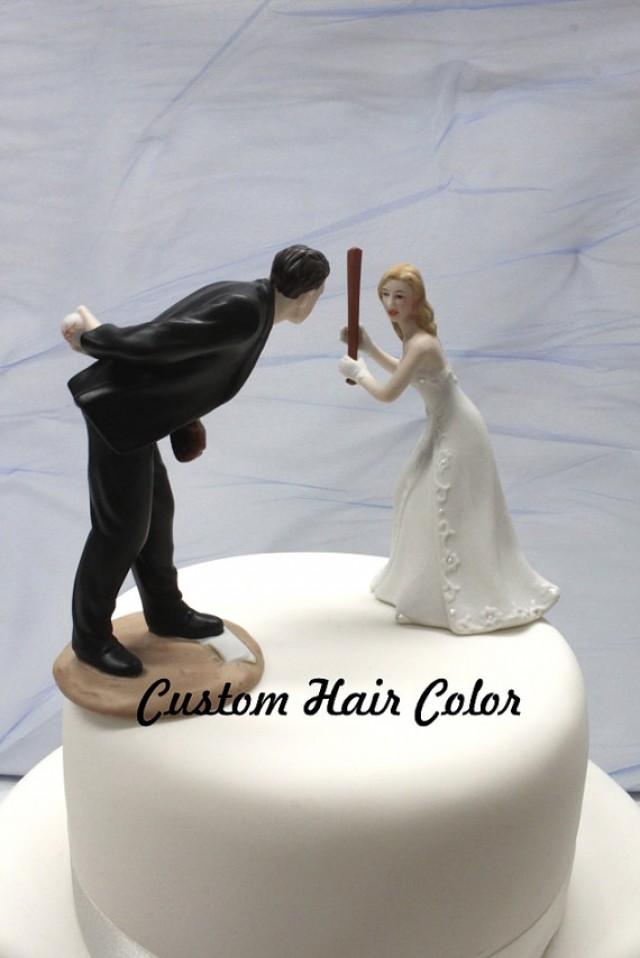 Wedding Cake Topper Personalized Wedding Couple Baseball Wedding