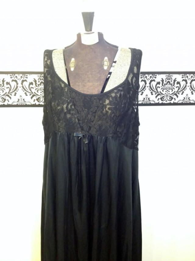 70 S 80 S Jet Black Princess Lace Plus Size Lingerie Vintage Lace Nightgown Plus Size 2x 3x Teddy Pin Up Mad Men Bridal Gown 2222399 Weddbook