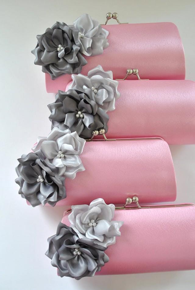 Set Of 10 Bridesmaid Clutches / Wedding Clutches Custom Color