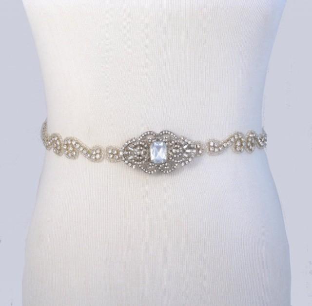 35 Satin Colors, Wedding Dress Belt, Jeweled Beaded Bridal Belt