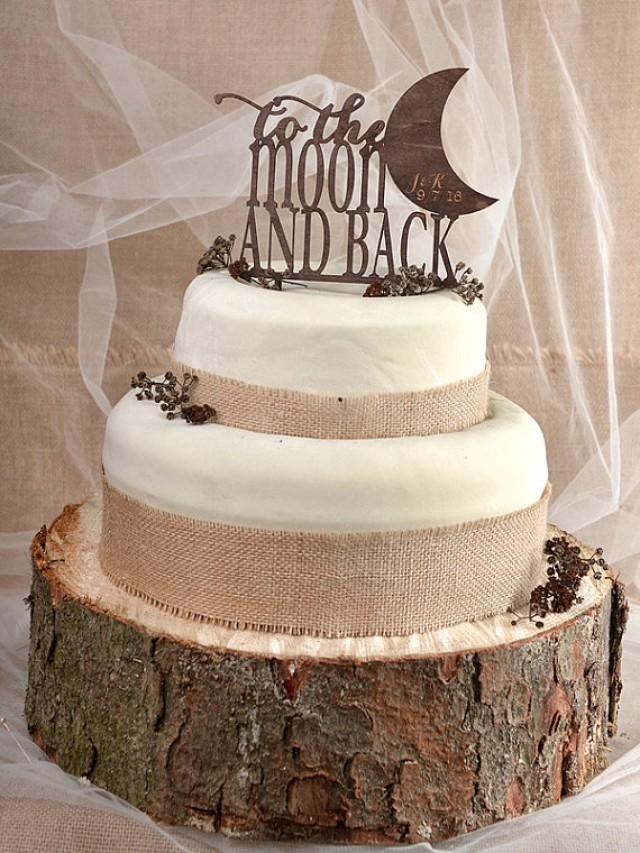 Rustic Cake Topper Wood Cake Topper Monogram Cake Topper To The