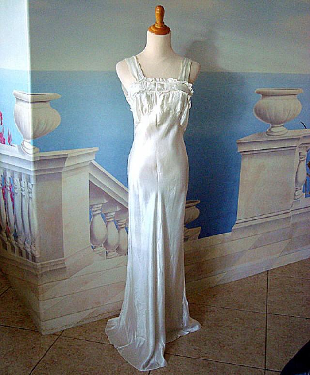 Vintage S Deco White Satin Lingerie Slip Dress Pippa Middleton