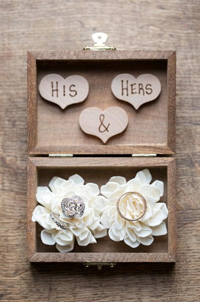 Ring Bearer Box Shabby Chic Rustic Wedding Decor Ring Bearer Pillow