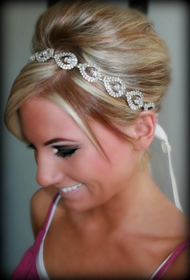 Bridal Headband, Bridal Head Piece, ELSIE, Rhinestone Headband, Wedding Headband, Bridal Hair