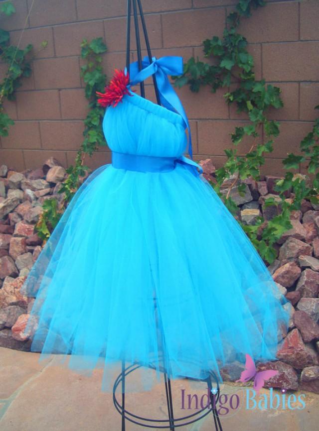 Tutu Dresses, Tutu Dress, Flower Girl Dress, Turquoise Blue Tulle, Blue