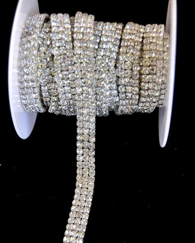 Crystal Trim, Rhinestone Trim ,Rhinestone Applique, Bridal Applique, Wedding Applique, Sash