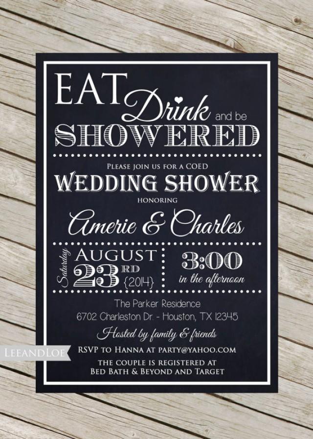 Couples Or Coed Wedding Shower InvitationChalkboard, Bridal Shower