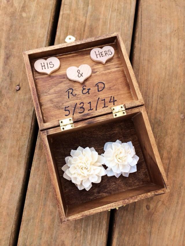 Ring Bearer Box Shabby Chic Rustic Wedding Decor Ring Bearer Pillow