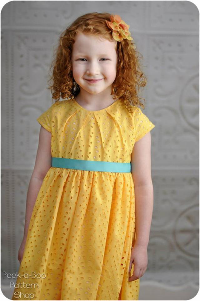 Savannah Pleated Party Dress Girls Dress Pattern, Easter Dress Pattern