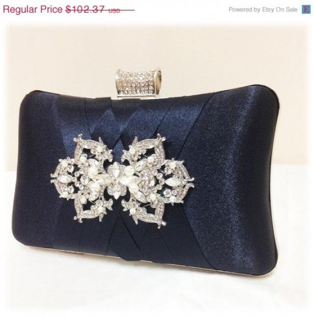 Wedding Clutch, Formal Clutch, Navy Blue Clutch, Evening Bag