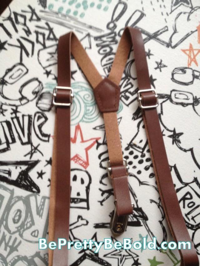 READY To SHIP Leather Suspenders Newborn Size 7 Boys Bowtie