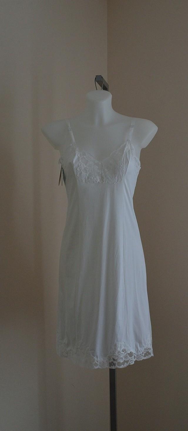 Free Shipping, Vintage Harvey Woods White Full Slip, Vintage Slips
