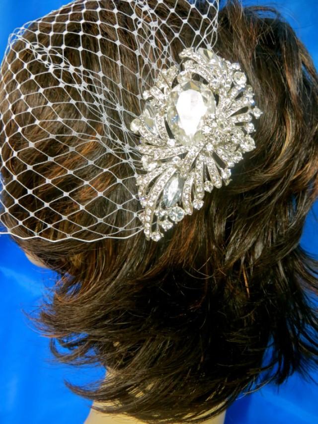 Bandeau Blusher Veil, Wedding Bridal Veil, Birdcage Bridal Veil, Art