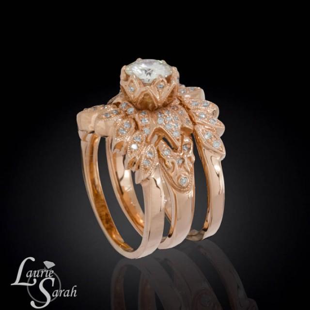 Moissanite Lotus Flower Engagement Ring And Wedding Ring Set - Payment