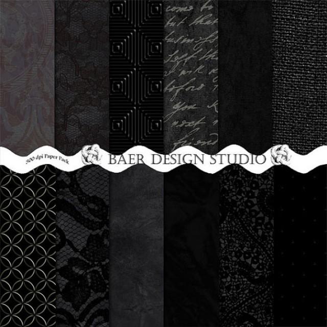 BLACK TEXTURE Digital PAPER Collection8.5x11 Paperblack Photo