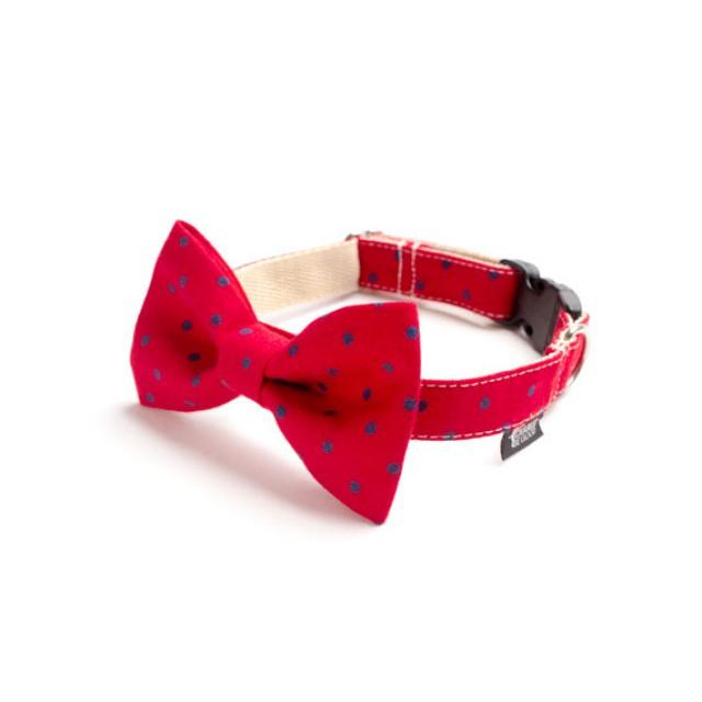 Red Wedding Dog Bow Tie Navy Polka Dots On Red 2227644 Weddbook