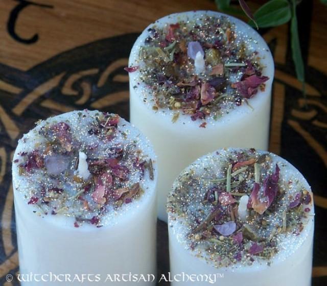 GODDESS Handfasting Unity Soy Pillar Votive Candles With Traditional