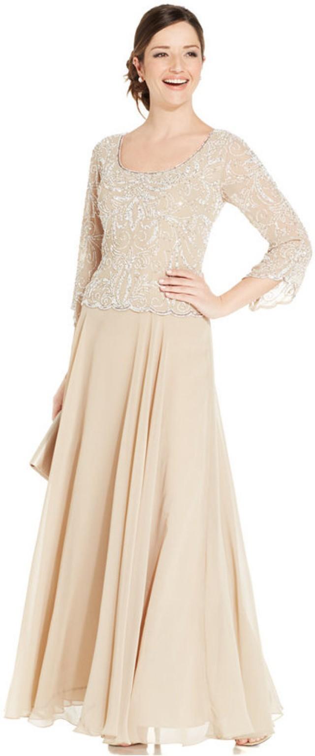 j kara embellished overlay gown