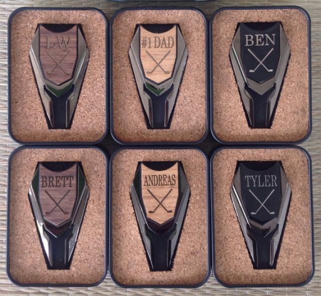 6 Personalized Groomsmen Gifts Wood Golf Ball Marker