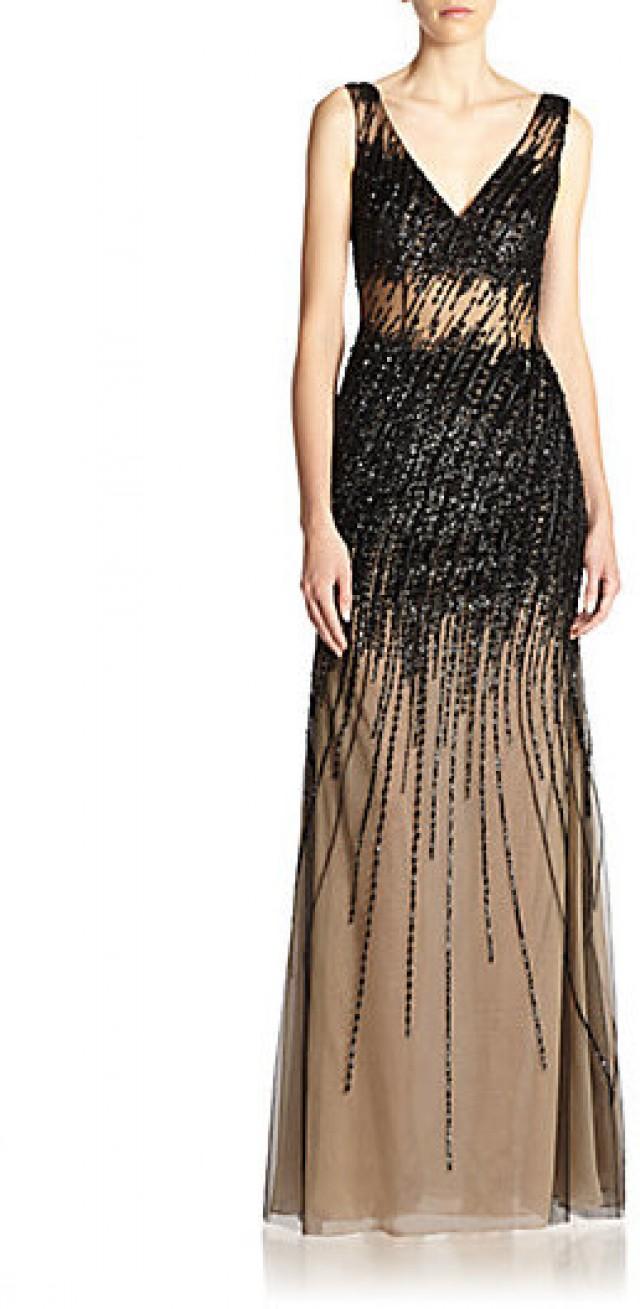 basix black label beaded gown