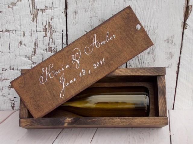 Rustic Wine Box Slide Lid Wine Box Wood Wine Box Wedding Wine