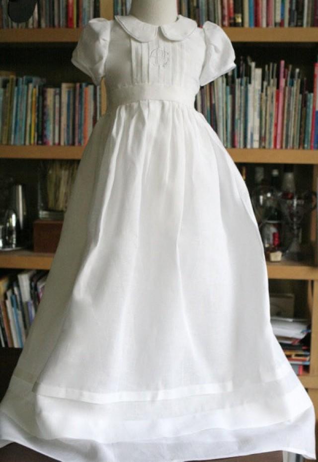 linen first communion dress