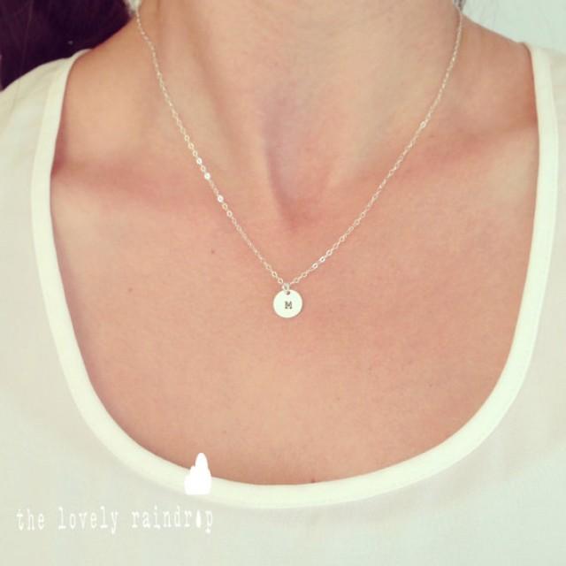 Customized Sterling Silver Single 3/8" Disc Necklace Hand Stamped