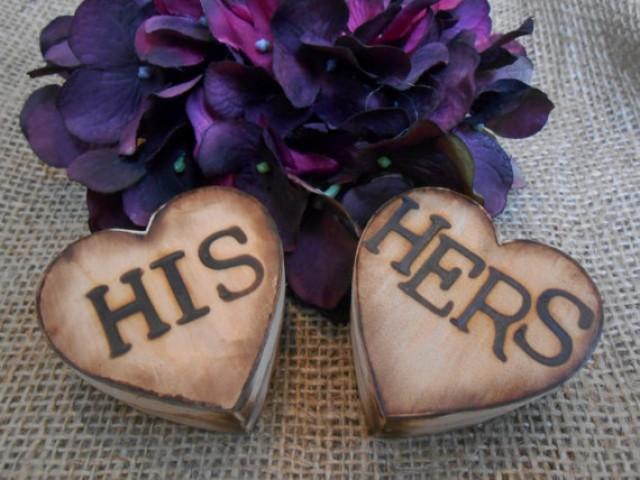 His And Hers Rustic Heart Shaped Wedding Ring Boxes Ring Bearer