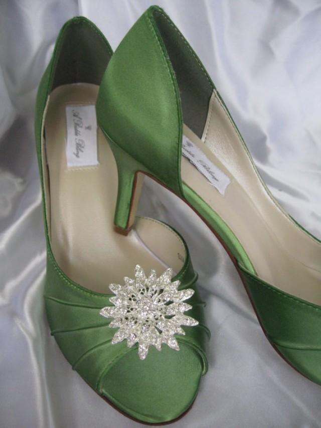 Wedding Shoes Apple Green Wedding Shoes With Rhinestone