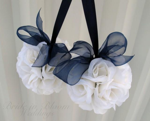 Wedding Flower Balls Pomander Navy Blue Wedding Decorations Ceremony