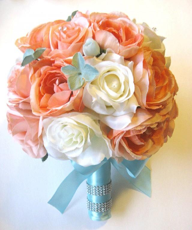 Tiffany blue and peach wedding clearance
