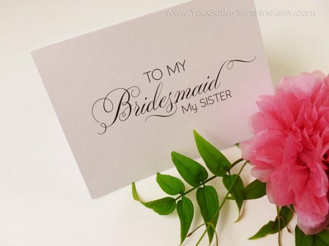 to my bridesmaid my sister wedding thank you card cards