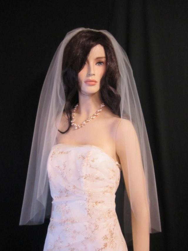 Single Tier Fingertip Length Wedding Veil, Bridal Veil, 40 Inches Long