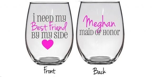 Details about   You're Obviously Going To Be My Bridesmaid Will You Be My Proposal Wine Glass 