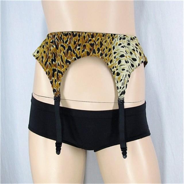 leopard print garter belt