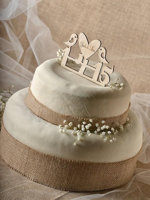 Rustic Cake Topper Wood Cake Topper Lovebirds Cake Topper Wedding 