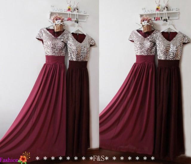 burgundy and cream dress