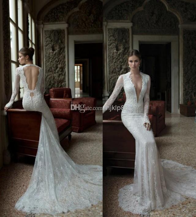 deep v open back wedding dress