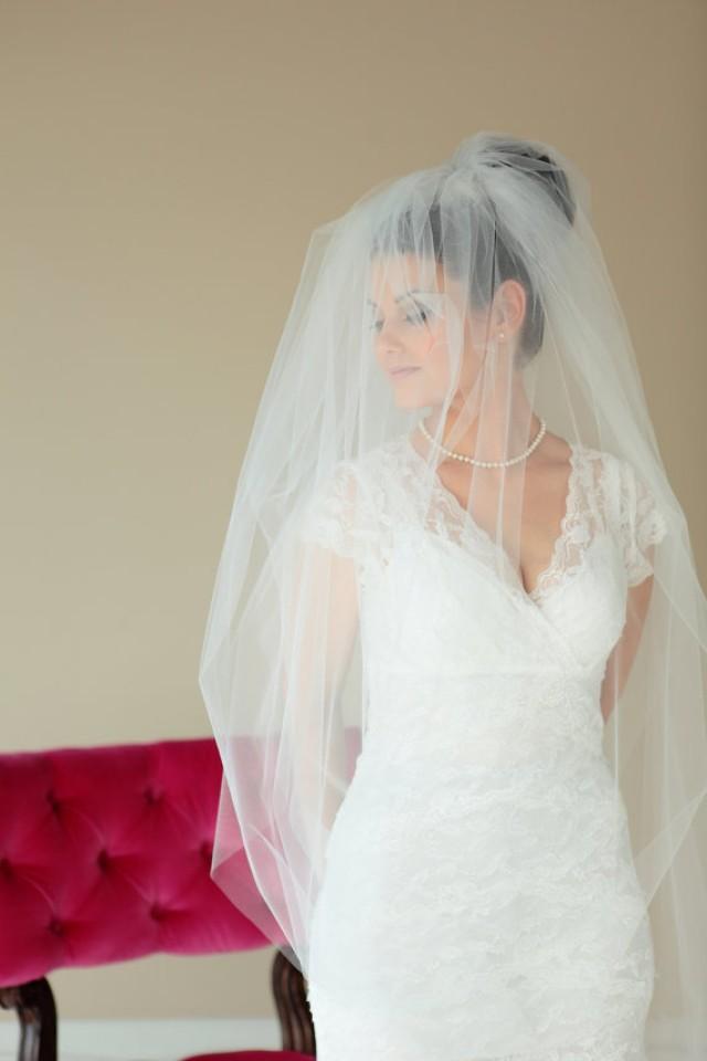 2Tier Bubble Puffy Chapel Cathedral Length Veil, Bridal Veil