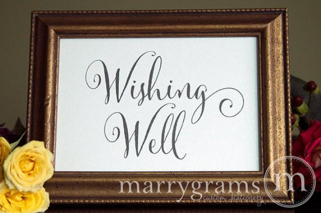 Wishing Well Gifts Table Sign Rustic Chalk Style Wedding