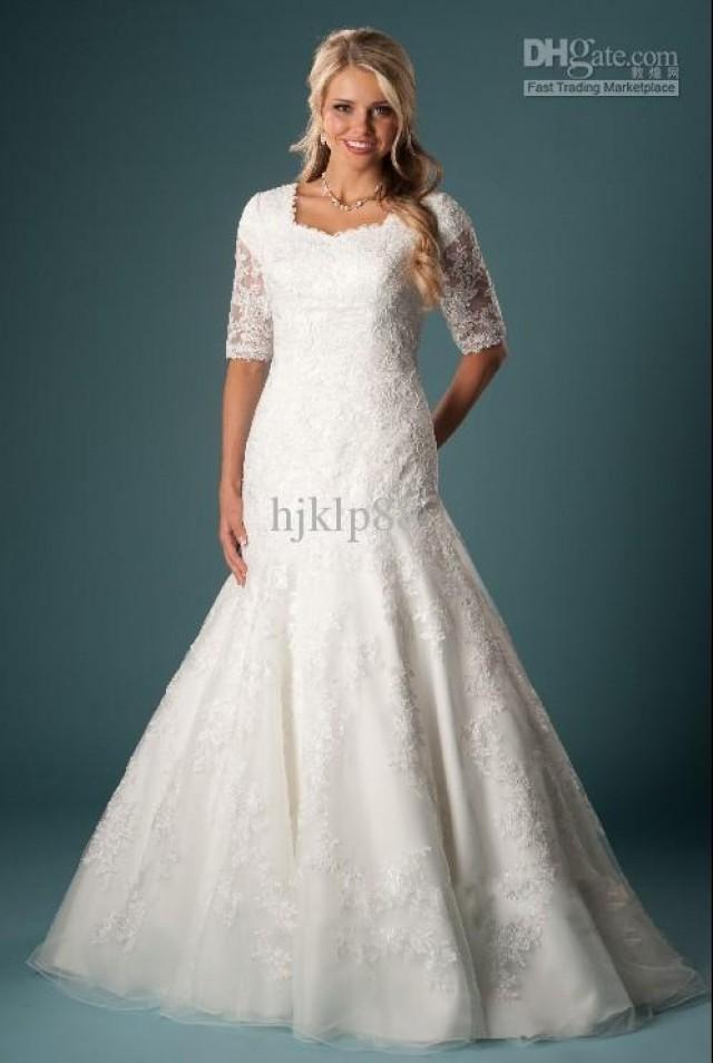 Slim A Line Silhouette Features Beautiful Lace Appliqu Sheer Lace