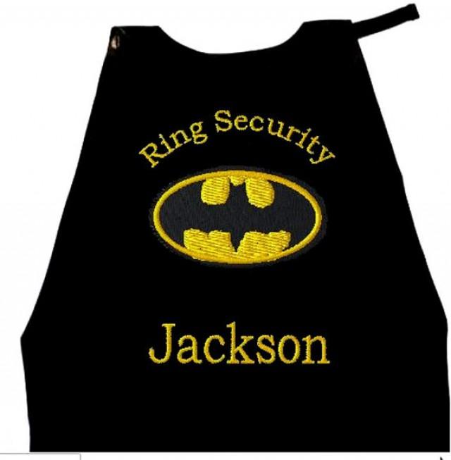 Super Hero Cape Ring Bearer Batman Cape, Embroidered Ring Bearer Cape
