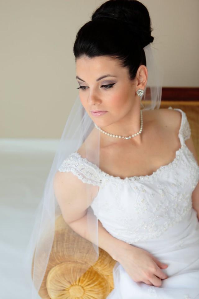 Single Tier Waist Length Plain Cut Veil, Bridal Veil 2234953 Weddbook