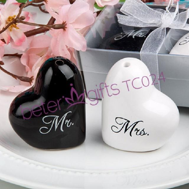 Heart Mr & Mrs. Salt And Pepper Shakers Wedding Favors 2234954 Weddbook