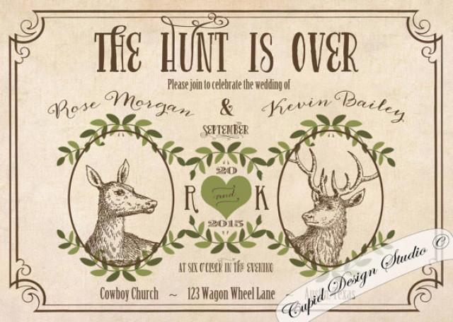 Deer Wedding Invitations Rustic Outdoor Wedding Invitation