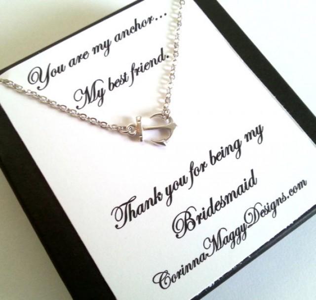 Bridesmaid Gift Sideways Anchor Necklace Wedding Gift Bridal