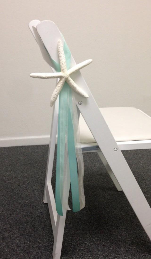 Beach Wedding Decor Starfish Chair Decoration With Satin And Sheer