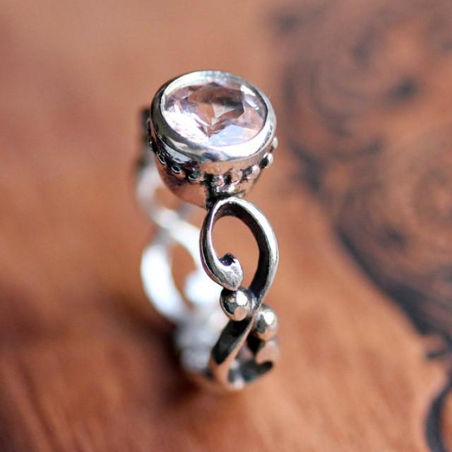 Pink Morganite Ring Unique Engagement Ring Promise Ring